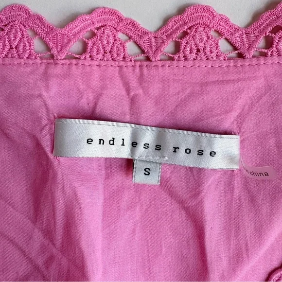 Endless Rose pink lace spring dress size small feminine cotton & linen lined - Picture 6 of 16